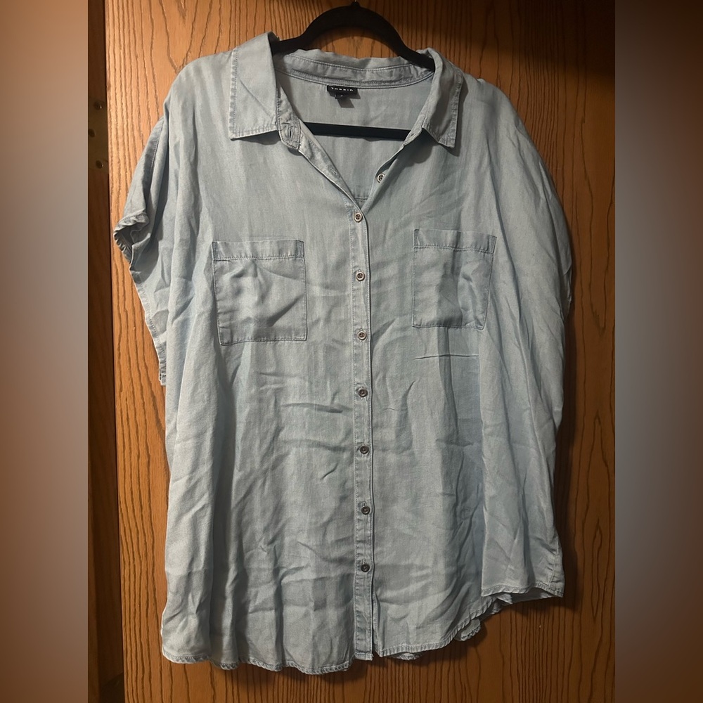 Torrid Light Jean Blue Casual Button Down Shirt